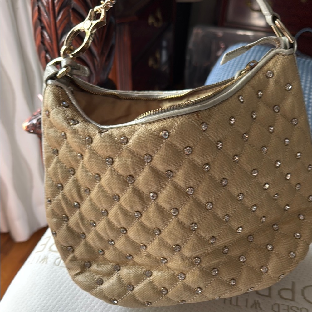 Studded Tan Quilted Women's Bag